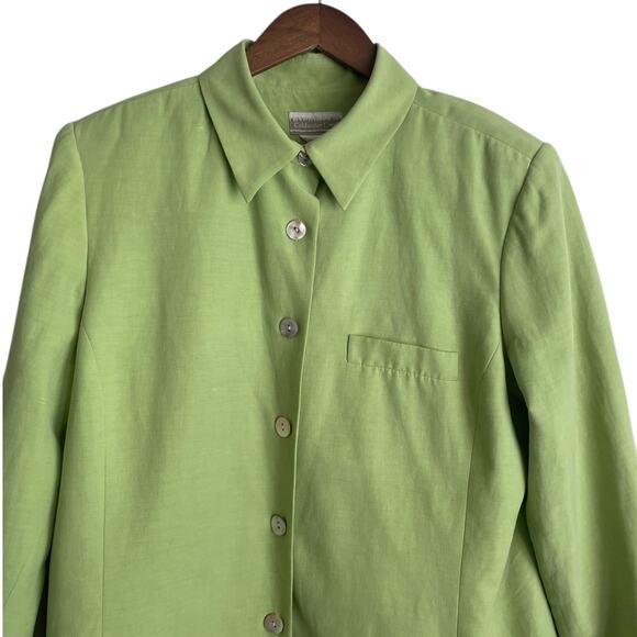 Vintage Coldwater Creek Women Shaket Top 14 Silk Linen Button Up‎ Preppy Career - Picture 10 of 12